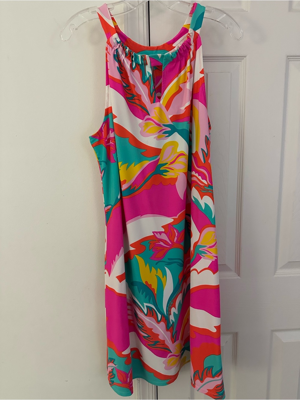 Jude Connally Bold Pink & Teal Floral Top